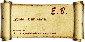 Egyed Barbara névjegykártya